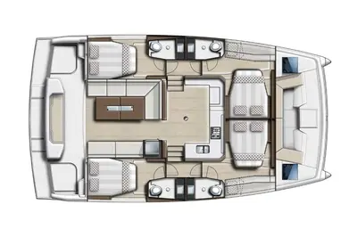 a floor plan of a boat at Sicily by Catamaran in Palermo