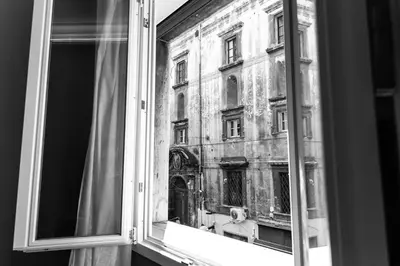 a view of a building from a window at Quattro Canti Deluxe in Palermo