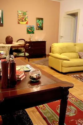 a living room with a coffee table and a couch at la casa di Tati Palermo centro in Palermo