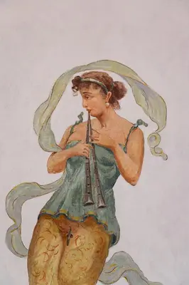 a drawing of a woman holding an eiffel tower at Casamusa suite in Palermo