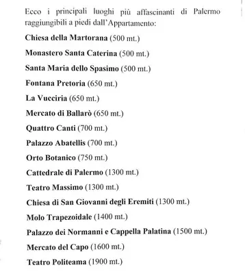 a screenshot of a cell phone screenshot of a list of commands at Nel Vicoletto House in Palermo