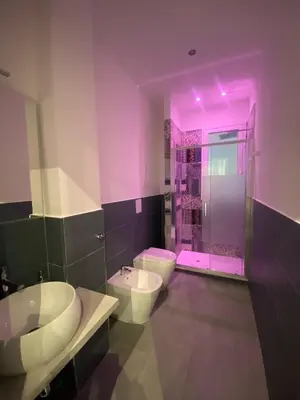 a bathroom with a sink and a toilet and a shower at CASE VACANZE FraEmily , PALERMO in Palermo
