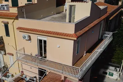 an aerial view of a building with a balcony at GFL Mondello - Appartamenti vista mare in Mondello