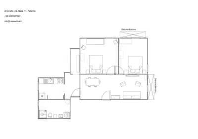 a house with a viewfourth floor plan at Casa Soliva al Centro di Palermo in Palermo
