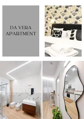a collage of photos of a bedroom and a mirror at Da Vera Apartment in Palermo