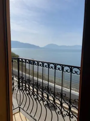 a view of the ocean from a balcony at Finestra sul golfo in Balestrate