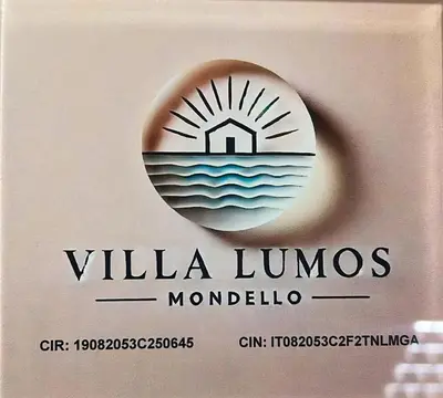 a logo for a villa lumos monolithic at Villa Lumos Mondello Beach in Palermo