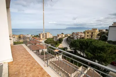 a balcony with a view of the ocean at Da Jaco in Castellammare del Golfo