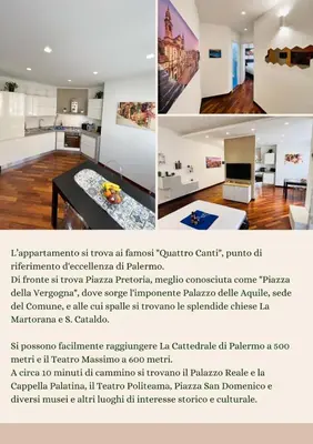 a collage of photos of a kitchen and a living room at Michi House Appartamento in centro a Palermo in Palermo