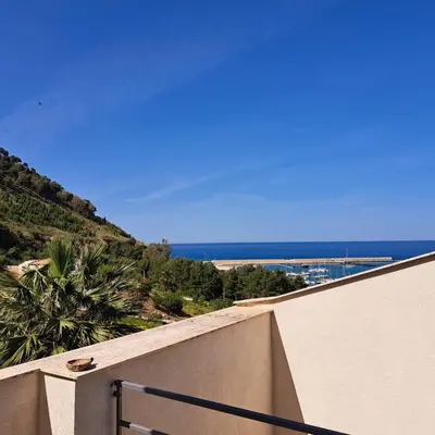 a view of the ocean from a balcony at CasaLavinaro in Castellammare del Golfo