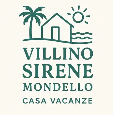 a sign for a villa with a house and a palm tree at Villino Sirene Mondello in Palermo