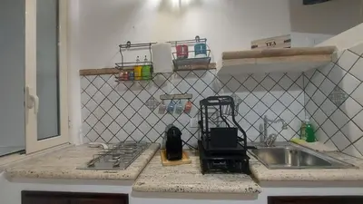 a kitchen counter with a sink and a mixer at Casa dei normanni in Palermo