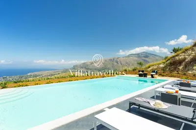 an image of a swimming pool in a villa at Cava in Scopello