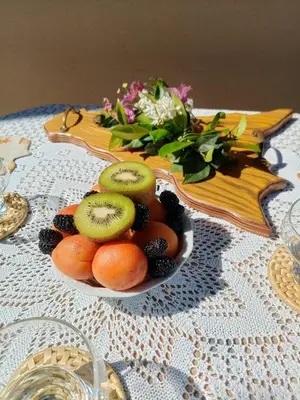 a bowl of fruit on top of a table at Sea View Holiday in Altavilla Milicia
