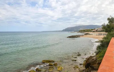 a view of the beach from the shoreline at Beach Front Apartment In Trappeto in Trappeto