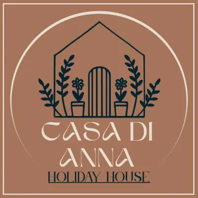 a logo for a holiday house with a door and plants at Casa di Anna in Palermo