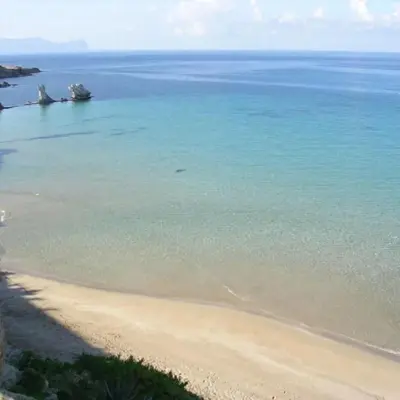 a view of a beach with the ocean at Casa Monteserrato in Terrasini
