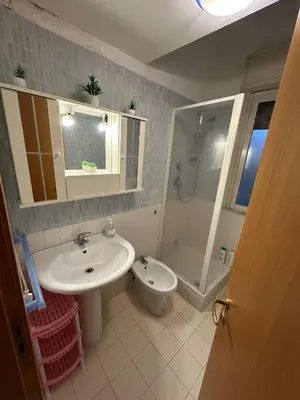 a bathroom with a sink and a shower and a toilet at A 2 passi dal Politeama in Palermo