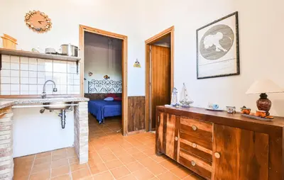 a kitchen with a sink and a counter at Nice Apartment In Trappeto With Wifi in Trappeto