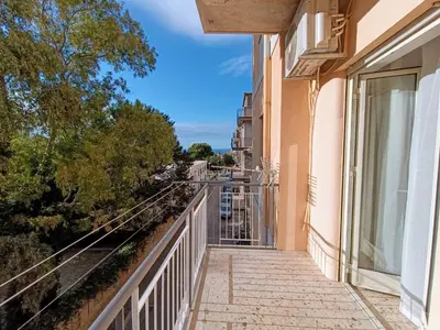 a balcony with a view of the ocean at Casa Hyccarina in Carini