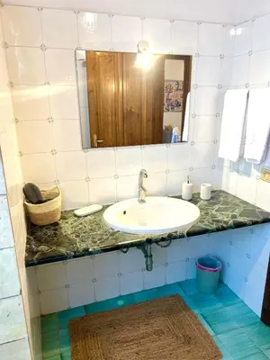 a bathroom with a sink and a mirror at Mandarhouse Dante in Palermo