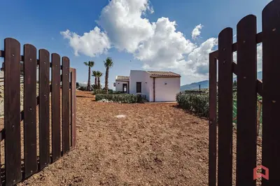 an aerial view of a house on a hill at Panoramic Villa with private Pool near Scopello in Scopello