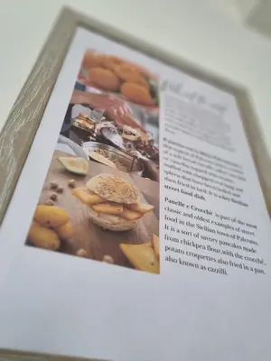 a page of a magazine with a picture of food at 