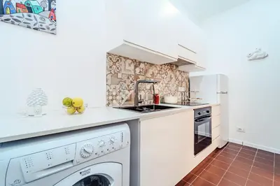a kitchen with a sink and a dishwasher at Sofia's House - Comfort e Relax vicino Stazione Notarbartolo in Palermo