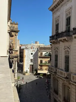 a view of a street in a city with buildings at Le case del Cardinale, La casetta di nonna Elvira in Palermo