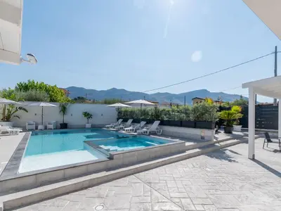 a swimming pool on the roof of a house at Luxury Villa Sicula Trabia in Trabia