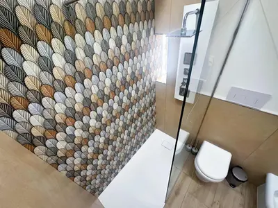 a bathroom with a sink and a shower at Daimana holiday apartament in Palermo