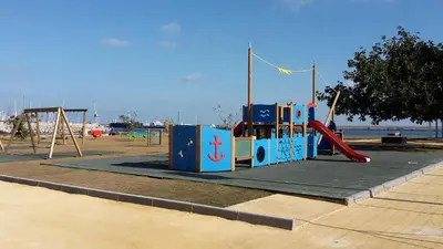 a park with a playground with a slide at Zagarellai apartment alla Kalsa Fast wi-fi in Palermo