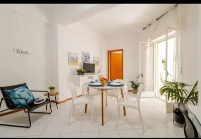 a bedroom with a bunk bed with a blue mattress at Stella a 3 minuti dal mare e a 30 Min from San Vito in Alcamo Marina