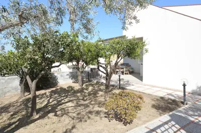 a group of trees in front of a building at Casa Verdemare in Cefalù