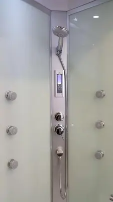 a shower with a shower head in a bathroom at Alba Camere in Palermo