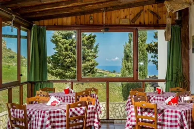 a view of the ocean from a hill at Agriturismo Finazzo in Balata di Baida