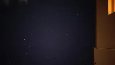 a room with a dark blue wall with stars at Casamatta in Trappeto