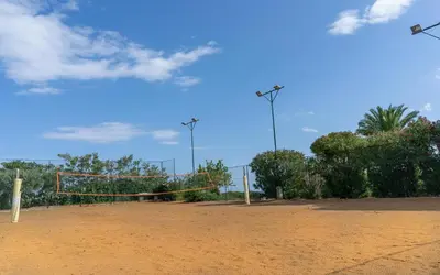 a volley ball goal on a dirt field at Domina Zagarella Sicily in Santa Flavia