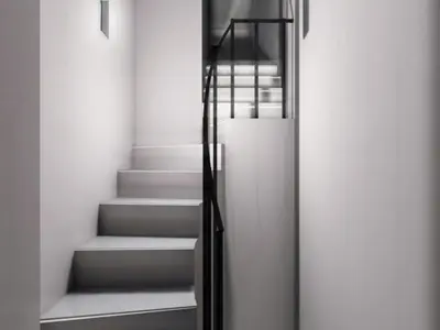 a staircase in a house with white stairs at Palermo al Centro - Appartamento Vittorio in Palermo