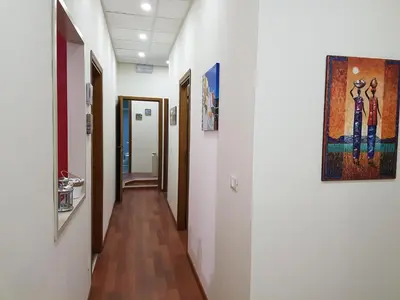 a hallway of a hospital with a painting on the wall at Vista sul porto in Palermo
