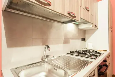 a kitchen with a sink and a stove at Rabbad Apartments in Palermo