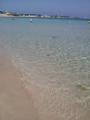 a view of the beach with the sand and water at Villa Hibisco in San Vito lo Capo