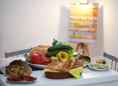 a table topped with lots of different types of food at Casa Gaia Palermo in Palermo