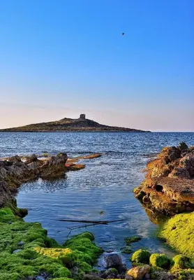 an island in the ocean with a lighthouse on it at Matilde Boutique Hotel by AR Group Hotels in Isola delle Femmine