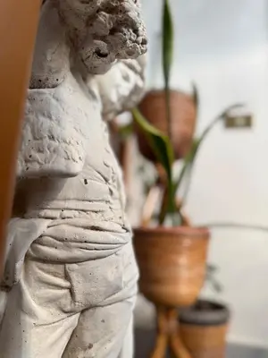 a statue of a woman standing next to potted plants at Palace Bed & Breakfast in Salaparuta