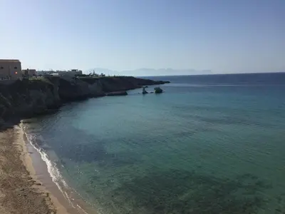 an aerial view of a beach and the ocean at Charm Holiday in Terrasini