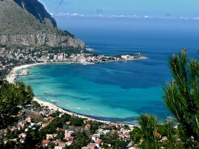 a view of positano on the amalfi coast at Bed & Breakfast Sweet Politeama in Palermo