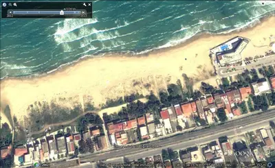 an aerial view of a beach and the ocean at Elios casevacanze sulla spiaggia in Alcamo