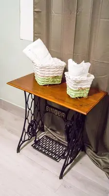 two baskets sitting on top of a wooden table at Le Case di Ninni in Palermo