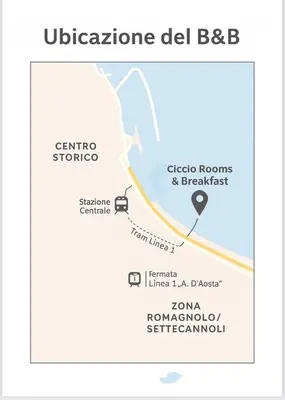 a map of the uitzichtenburgdorff bicheno site at Ciccio Rooms and breakfast - Self check-in in Palermo
